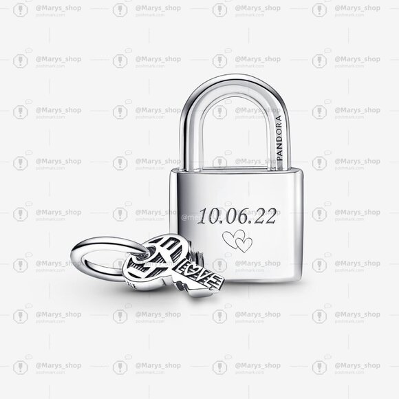Pandora Padlock and Key Dangle Charm - Picture 2 of 7